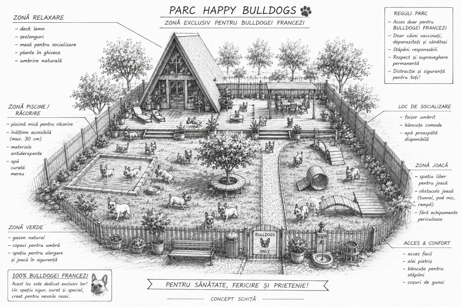 Schiță concept Parc Happy Bulldogs